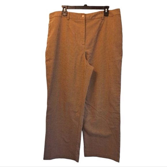 Jaclyn Smith Wide Leg Career Pants Black Brown Checkered Patterned Plus Size 18 - Picture 2 of 9